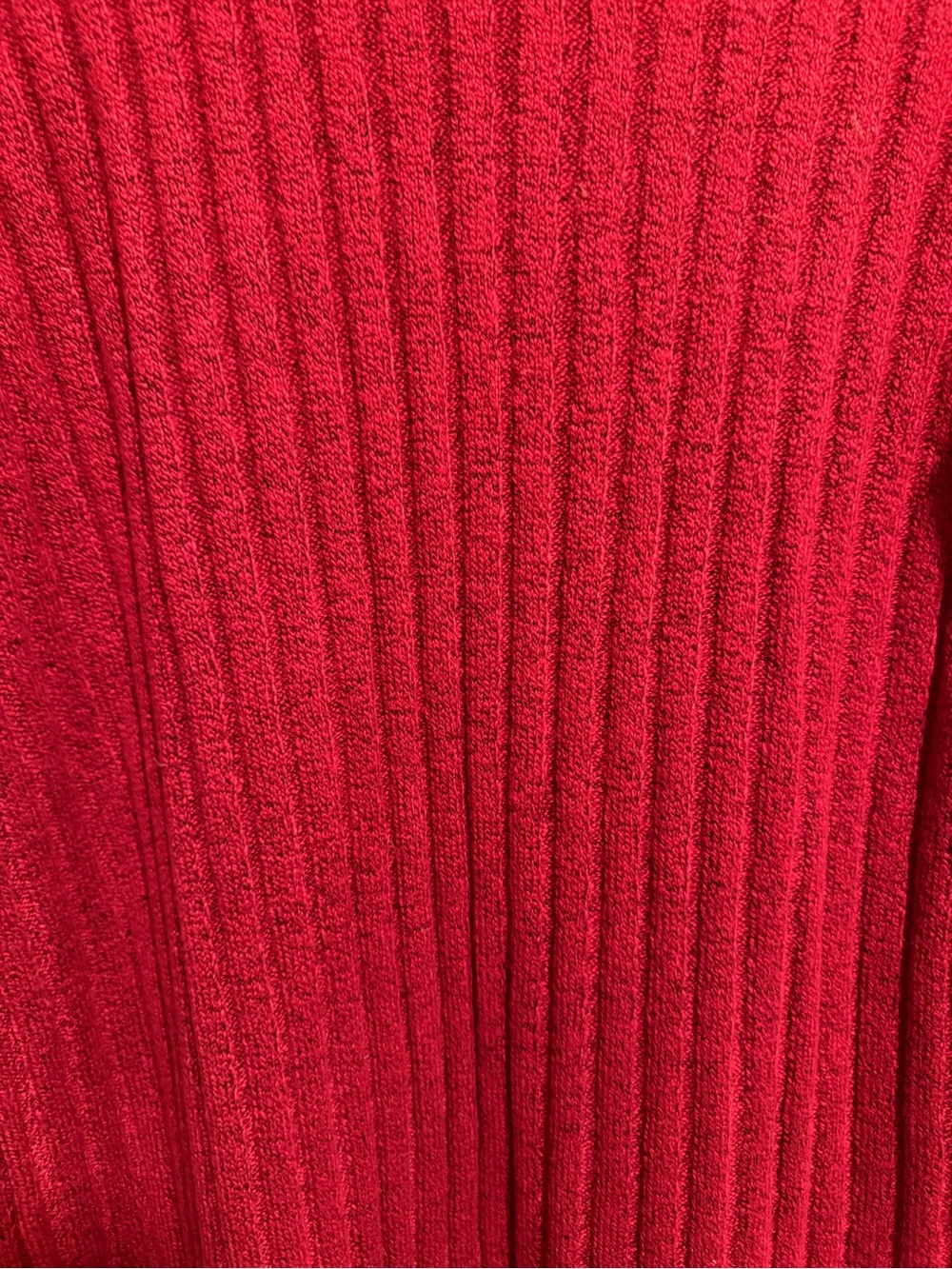 LOFT Red Ribbed Open-Front Cardigan with Pockets - Picture 3 of 5